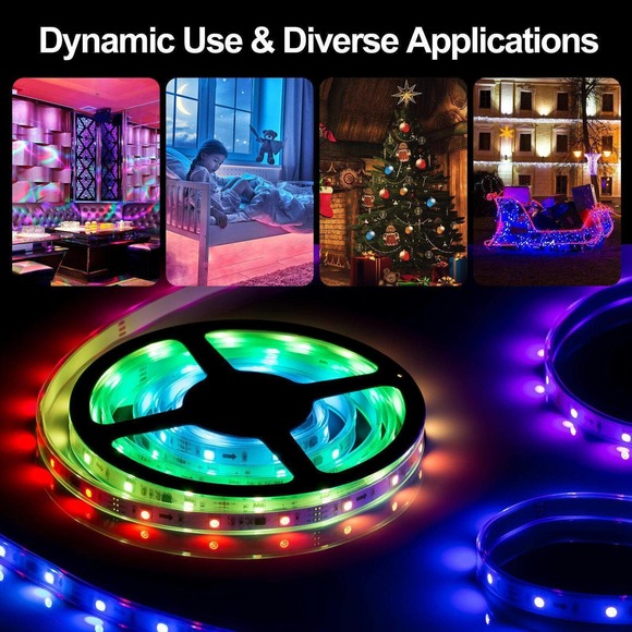 16.4ft/5M LED Strip Lights Kit,LED Tape Strips,RGB LED Light Strips with IR Remote,Light Strips for Room,Remote LED Lights for Bedroom Home Party